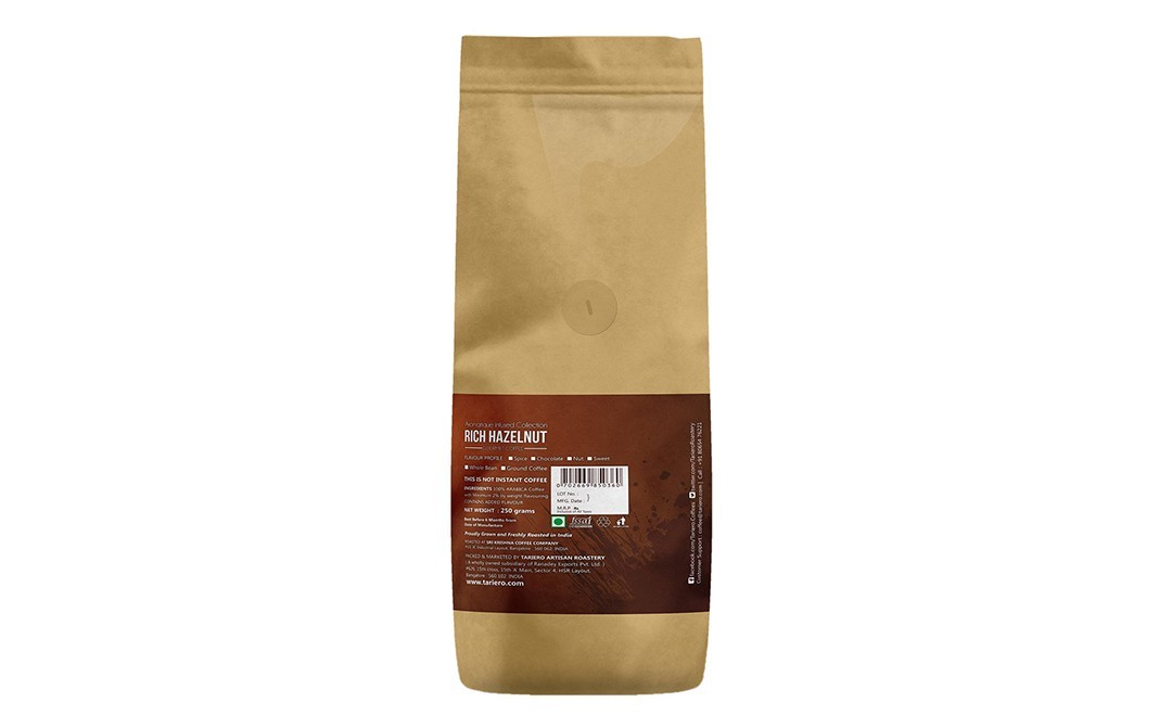 Tariero Artisan Roastery Rich Hazelnut Gourmet Coffee   Pack  250 grams